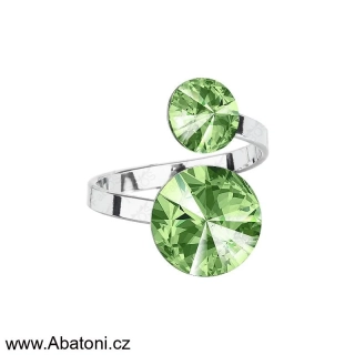 Swarovski Elements Rivoli vlepený krystal 8+12mm - Prsten zelený 35050.1 Peridot (zelená světlá)