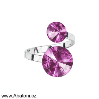 Swarovski Elements Rivoli vlepený krystal 8+12mm - Prsten růžový 35050.1 Fuchsia (růžová tmavá, fuchsiová)