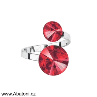 Swarovski Elements Rivoli vlepený krystal 8+12mm - Prsten červený 35050.1 Light Siam (červená)
