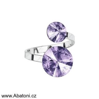 Swarovski Elements Rivoli vlepený krystal 8+12mm - Prsten fialový 35050.1 Violet (fialová velmi světlá, lila)