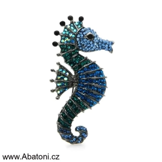 Gaira® Brož Mořský koník 340042 zeleno modrý - blue sea horse