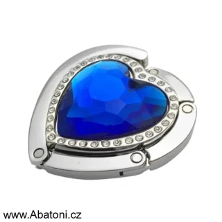 Gaira® Háček na kabelku 70813-18 srdce s modrým krystalem - royal blue heart