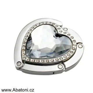 Gaira® Háček na kabelku 70813-11 srdce s křišťálovým zrcadlovým krystalem - crystal heart